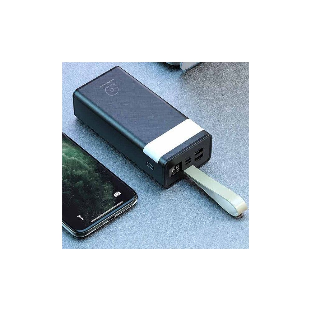 CoverZone Işıklı Şarj Durumu Göstergeli 40.000 mAh Mat Siyah Powerbank