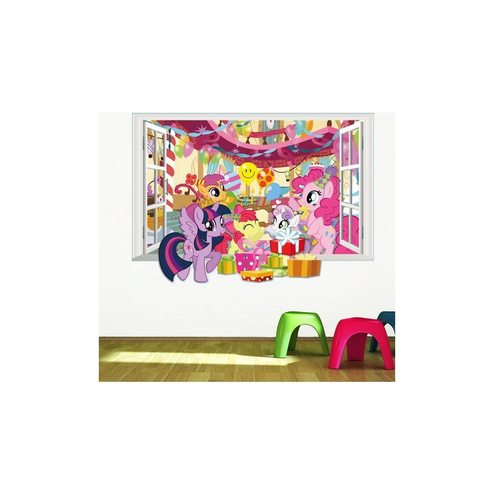 Crystal Kids My Little Pony Dogum Gunu Partisi Bebek Ve Cocuk Odasi 3d Pvc Duvar Stickeri Fiyatlari