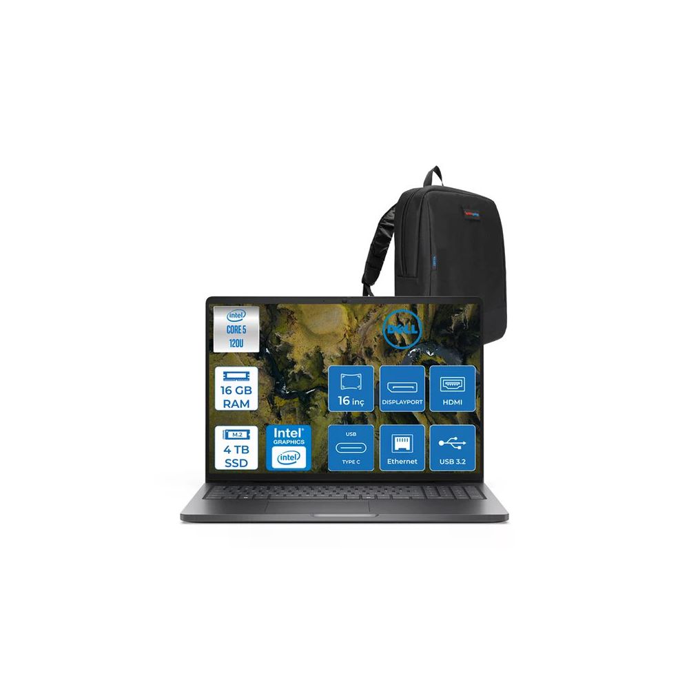 Dell Pro 16 XCTO XCTOPRO16-U-I5 i5-120U 16GB RAM 4TB SSD FreeDOS 16 inç Laptop - Notebook