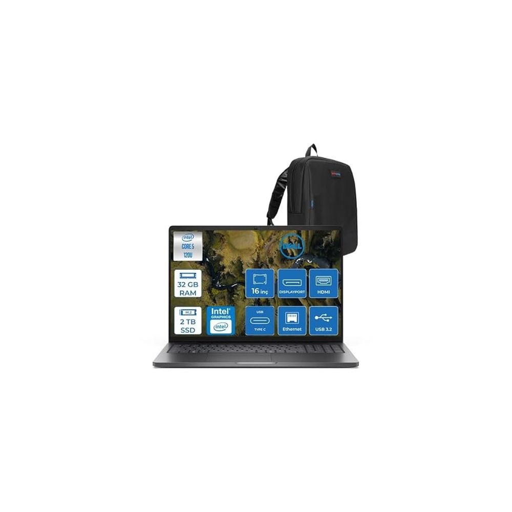Dell Pro 16 XCTO XCTOPRO16-U-I5 i5-120U 32GB RAM 2TB SSD Ubuntu 16 inç Laptop