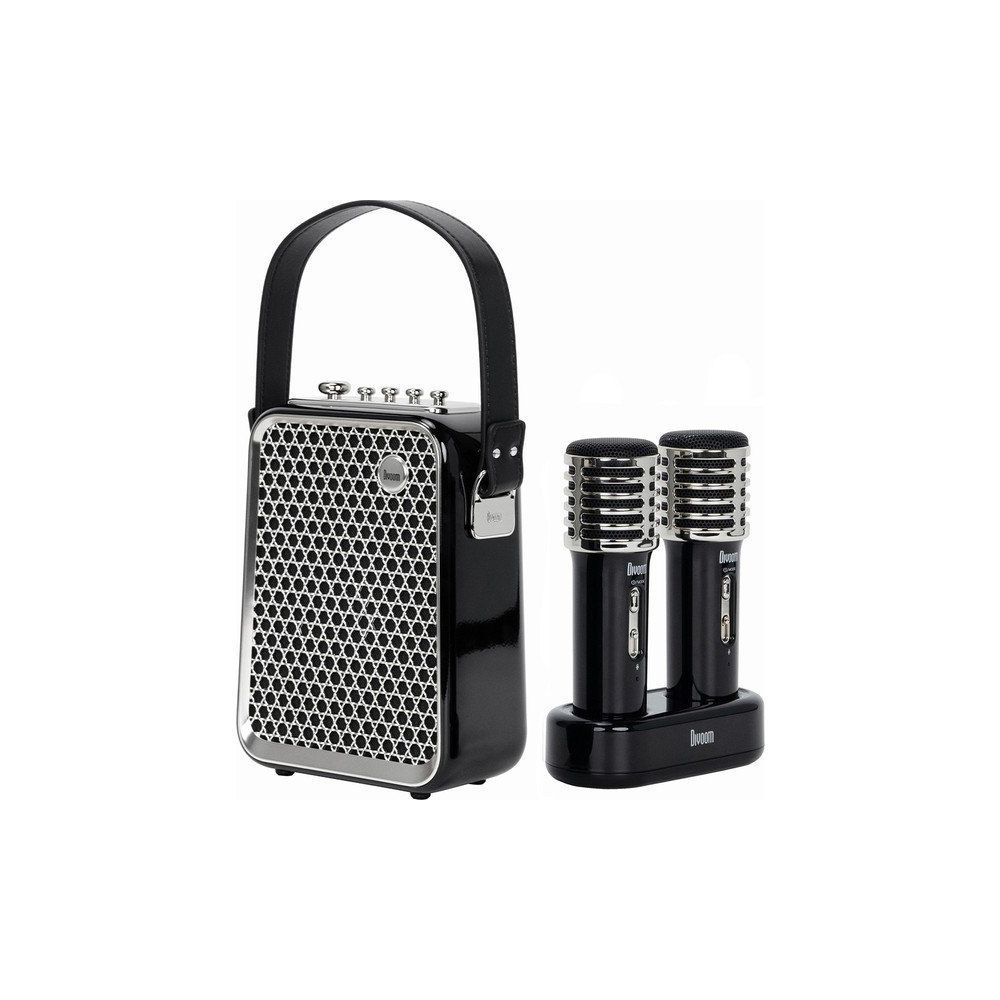 Divoom SongBird-HQ Siyah Çift Karaoke Mikrofonlu Bluetooth Hoparlör