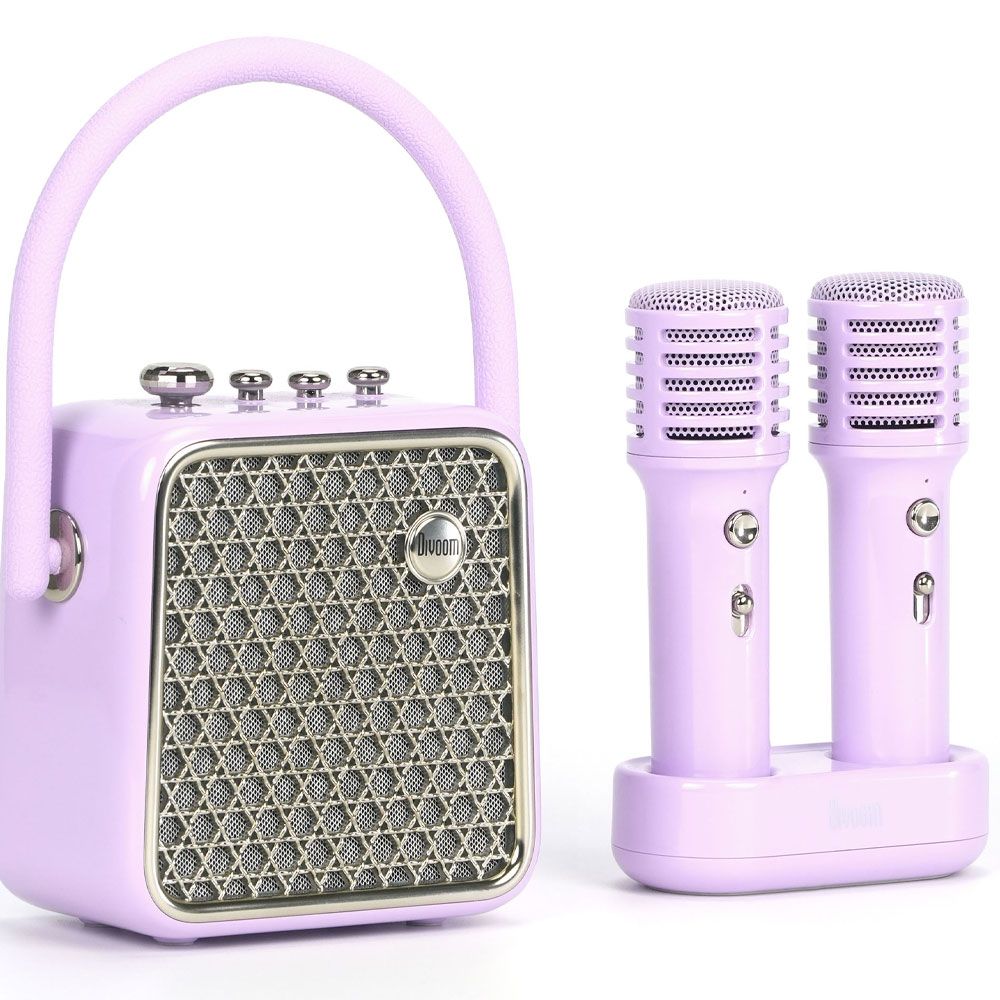 Divoom Songbird SE Lila Çift Mikrofonlu 18W Bluetooth Hoparlör
