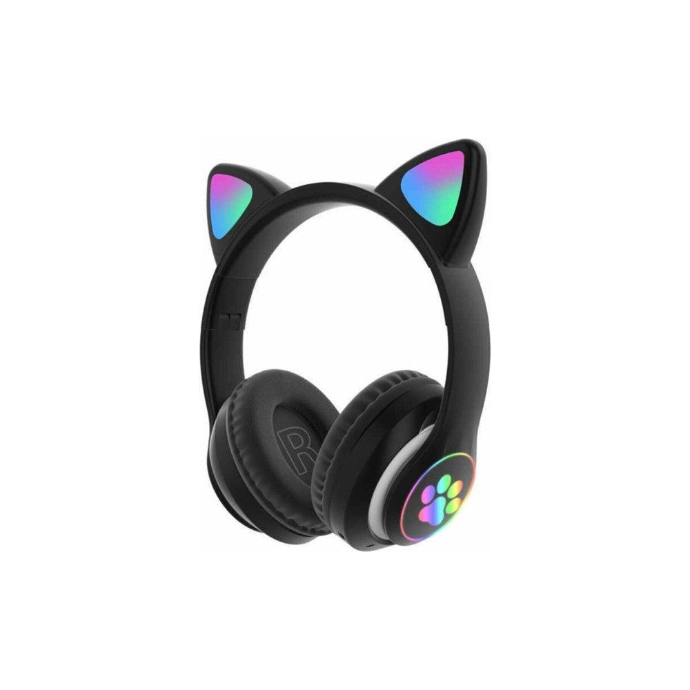 Doatech 5.0 Led Işıklı Kedili Siyah Bluetooth Kulaklık