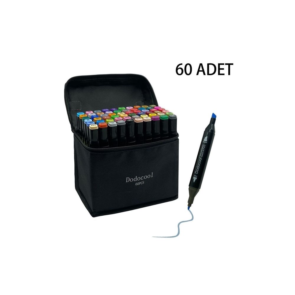 Dodocool 60'lı Çift Uçlu Touch Marker Art Tasarım Kalem Seti Fiyatları