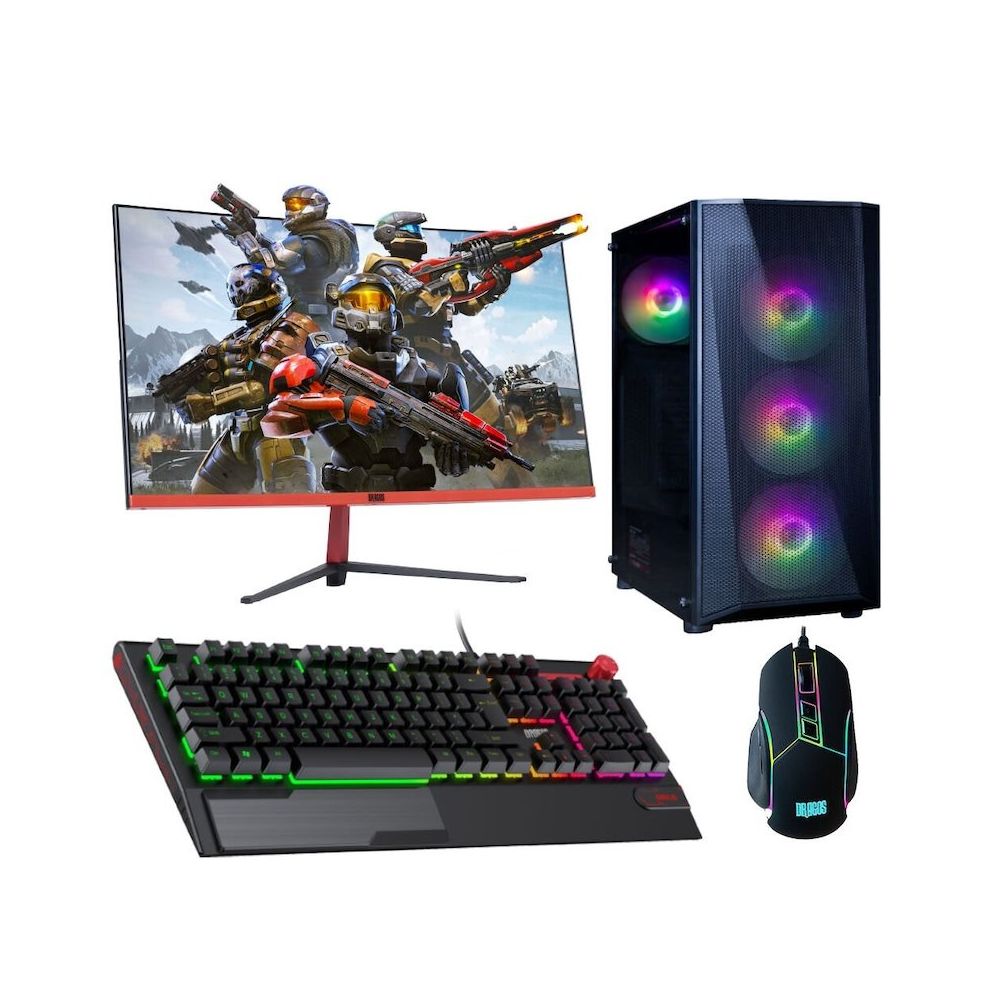 Dragos DRX1713 i3-12100F 16GB RAM 512GB SSD 4GB RX 6500 Xt FreeDOS 23.6 inç Monitör Oyun Bilgisayarı