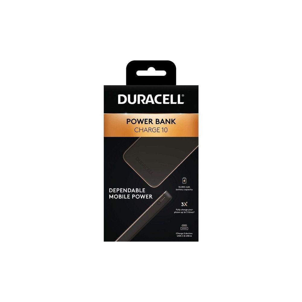 Duracell 10.000 mAh Pd 18W Usb-A Usb-C Siyah Powerbank