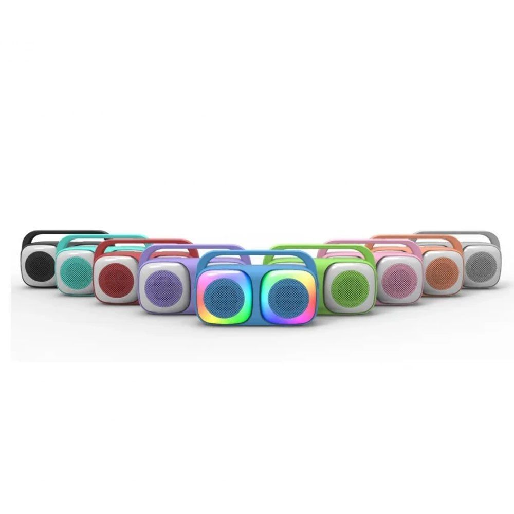 Dvip MS-2242BT Renkli Led Işıklı Uzun Ömürlü Pilli TWS USB Dış Mekan Bluetooth Hoparlör