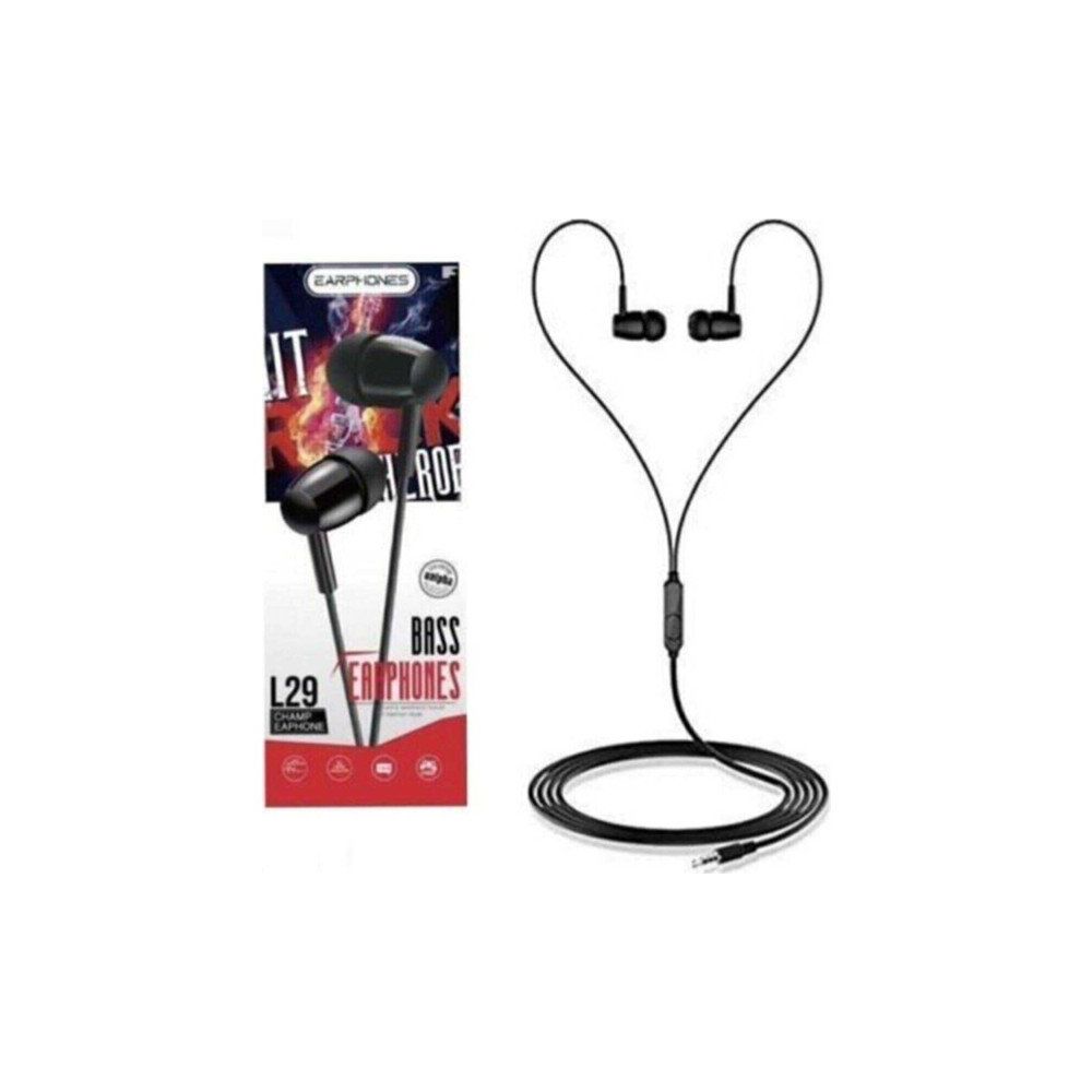 Earphones S Bass L29 Siyah Kulaklık