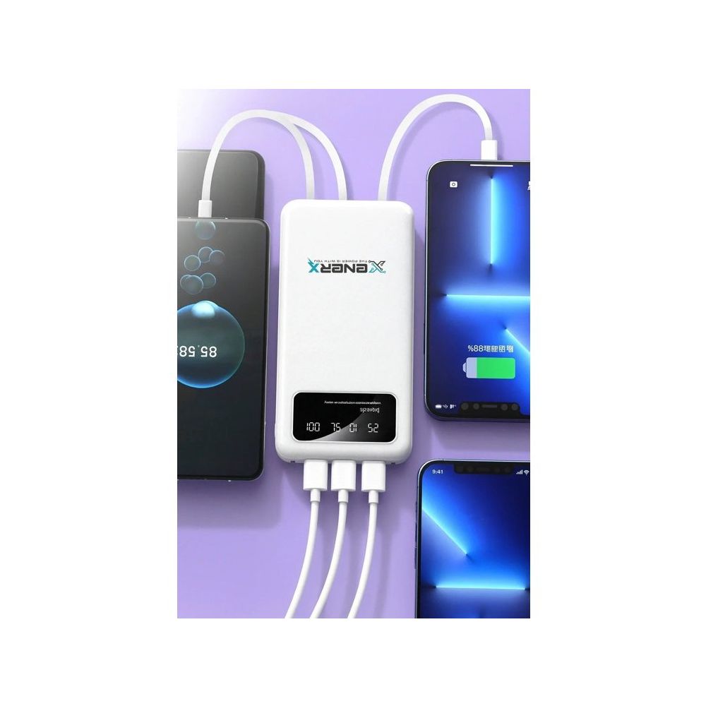 Enerx ENR-P20DC 20.000 mAh 2.1 Amper Dahili Kablolu Siyah Powerbank