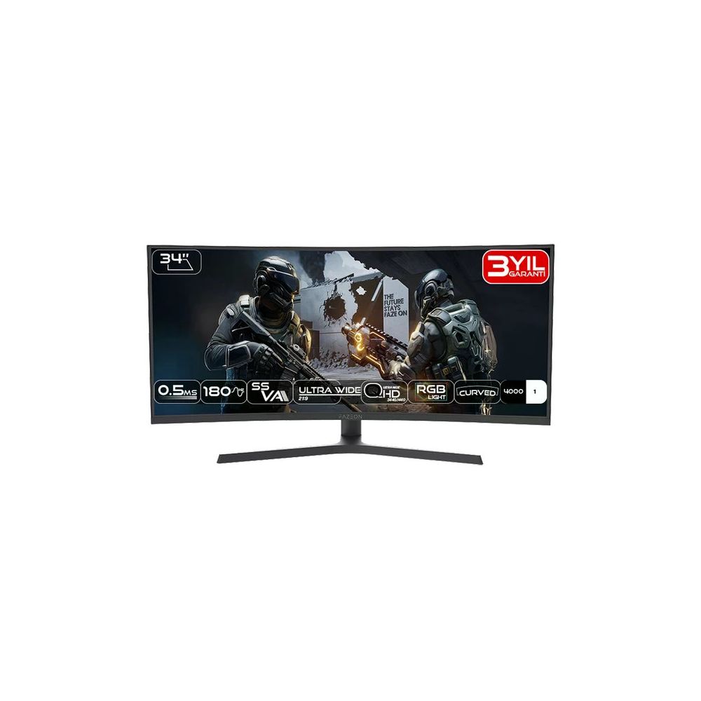 Fazeon X34F180QP 34 inç 180Hz 0.5ms VA UWQHD Curved Oyuncu Monitörü