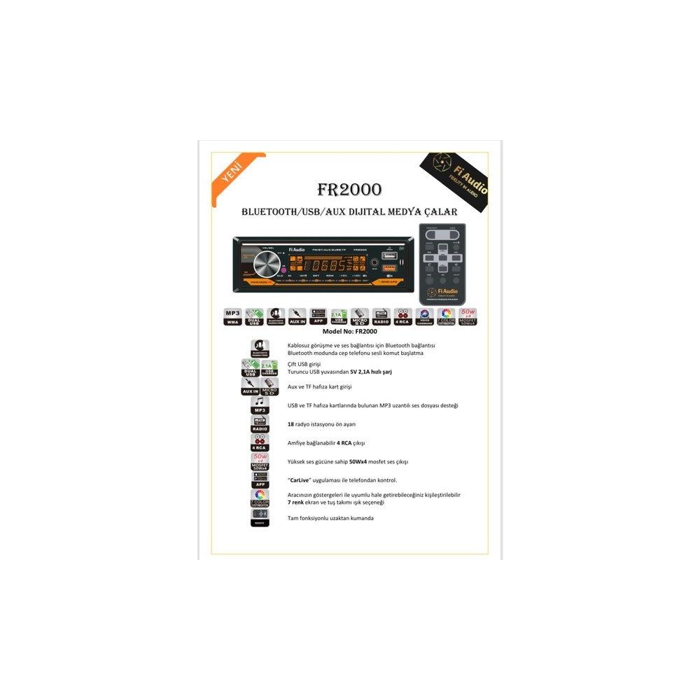 Fı Audıo Fr-2000 Bluetooth Oto Teyp Fiyatları | Cimri