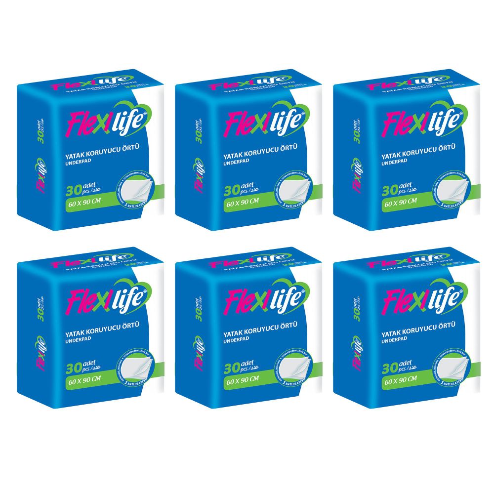 flexilife 6 paket 180 kullanim 60x90 cm hasta alti bezi serme yatak koruyucu fiyatlari