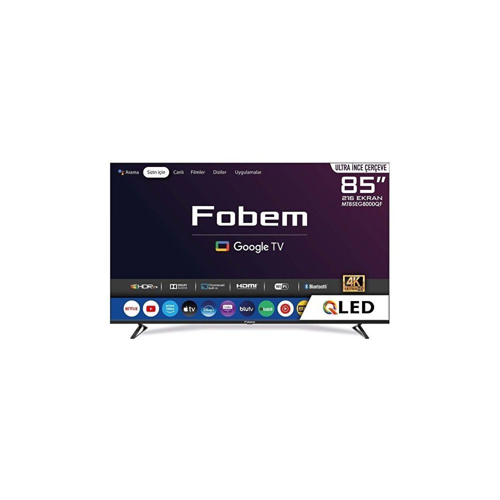Fobem MT85EG8000QF 85 inç 216 Ekran 4K Ultra HD Google QLED TV