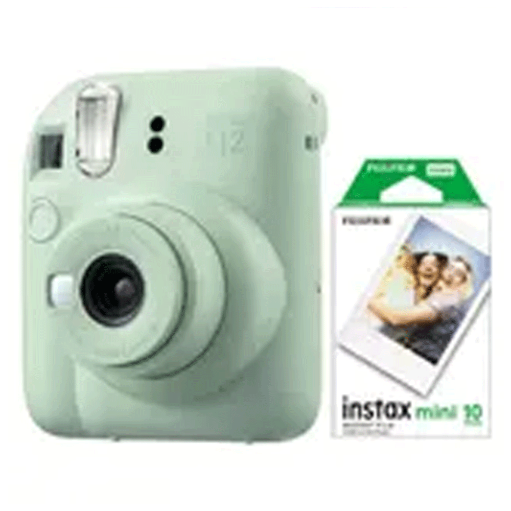 Fujifilm Instax Mini 12 Yeşil Fotoğraf Makinesi ve 10'lu Mini Film