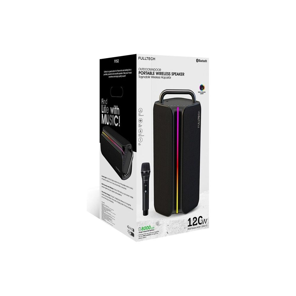 Fulltech FXS2 Taşınabilir Kablosuz Siyah Bluetooth Hoparlör
