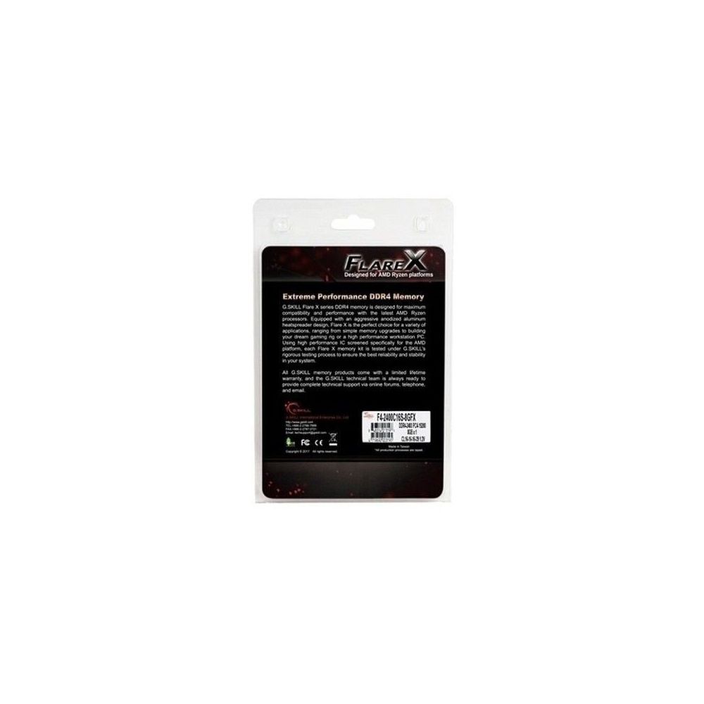 G.Skill Flare X 8GB 2400 Mhz DDR4 CL16 F4-2400C16S-8GFX RAM Bellek