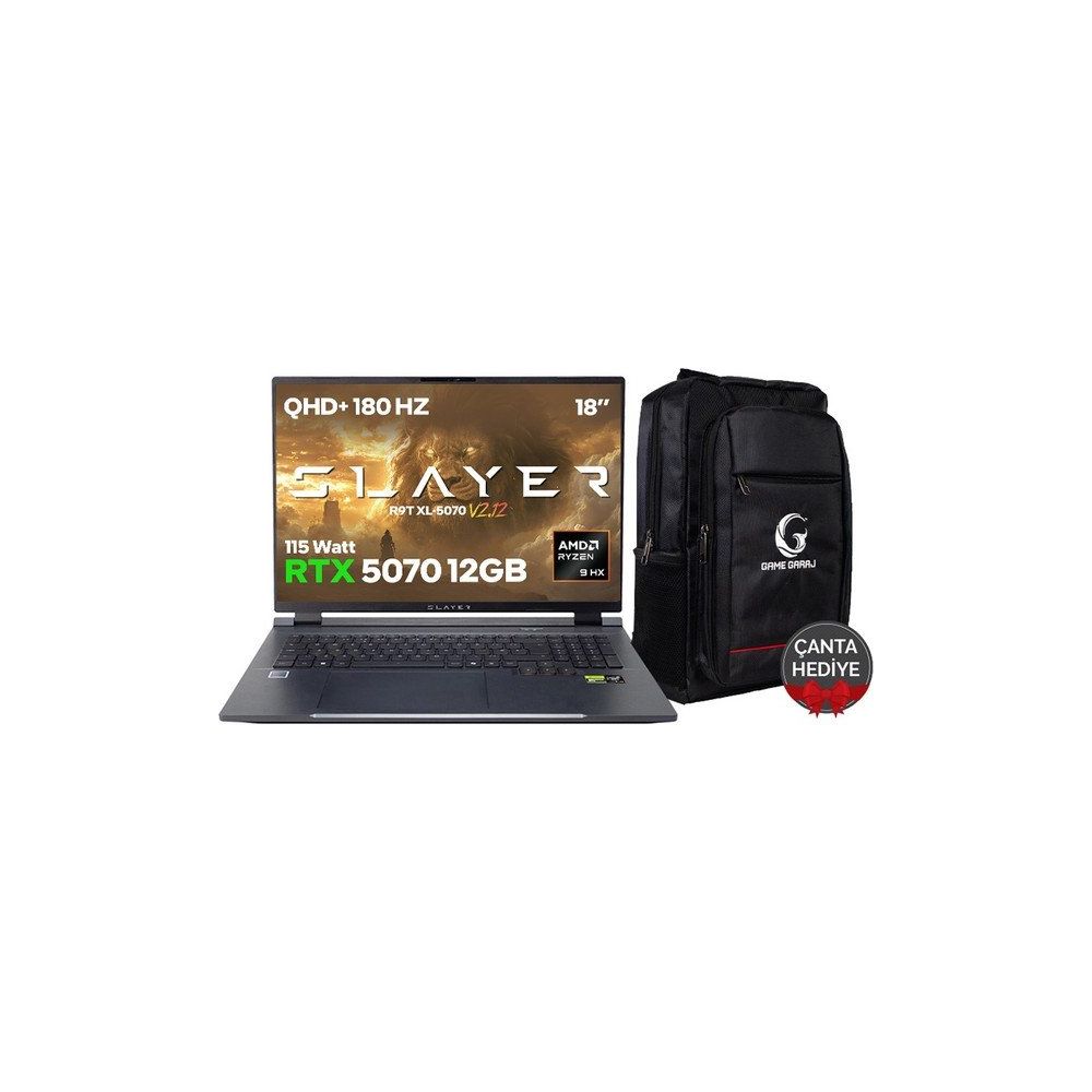 Game Garaj Slayer R9T XL-5070 V2.12 C7 Ryzen 9 8945HX 16GB RAM 1TB SSD RTX 5070 FreeDOS 18 inç Oyun Bilgisayarı