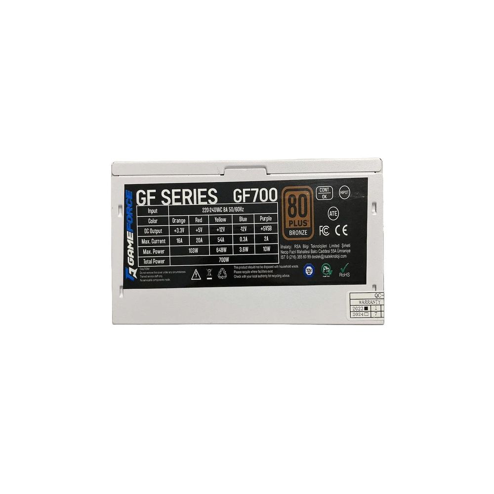 Gameforce GF700 700w 80+ Bronz Sertifikalı Güç Kaynağı Fiyatları
