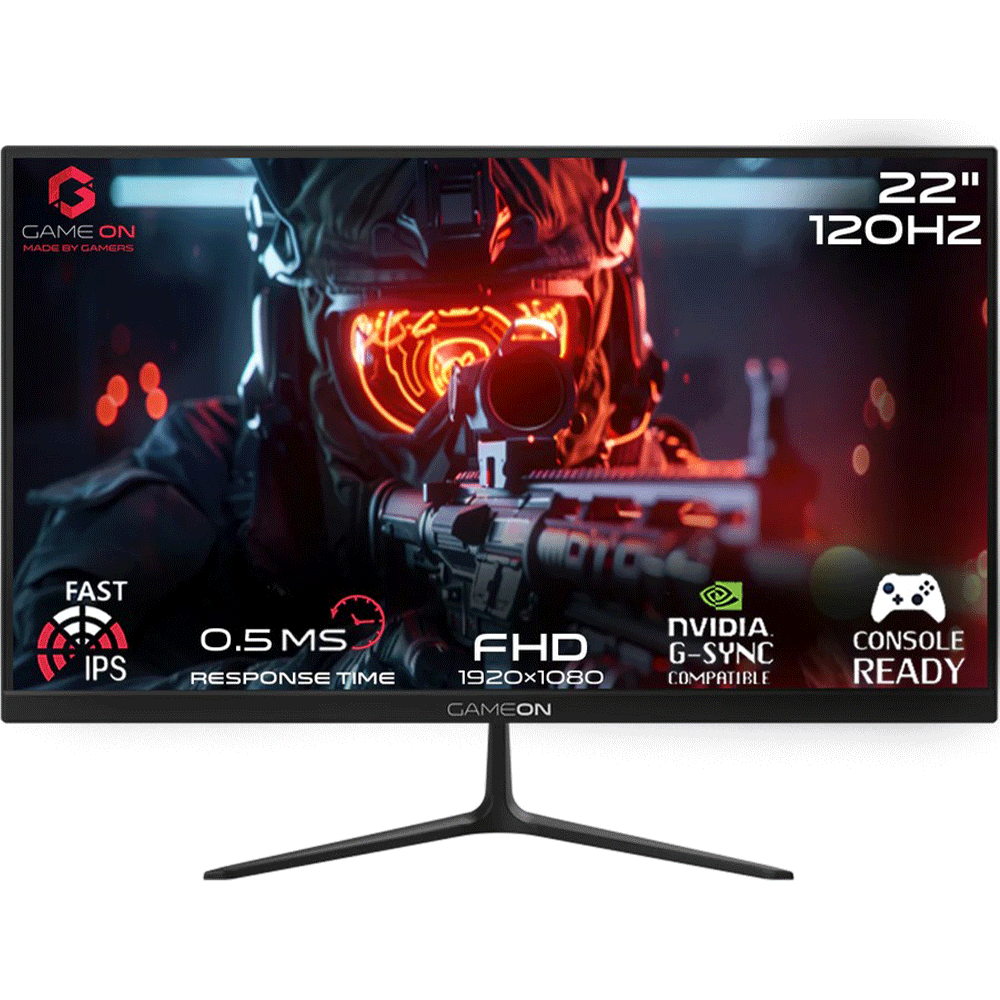 Gameon GOES22FHD120IPS Siyah 22 inç 120Hz 0.5ms PS5 Destekli Hızlı IPS Oyuncu Monitörü