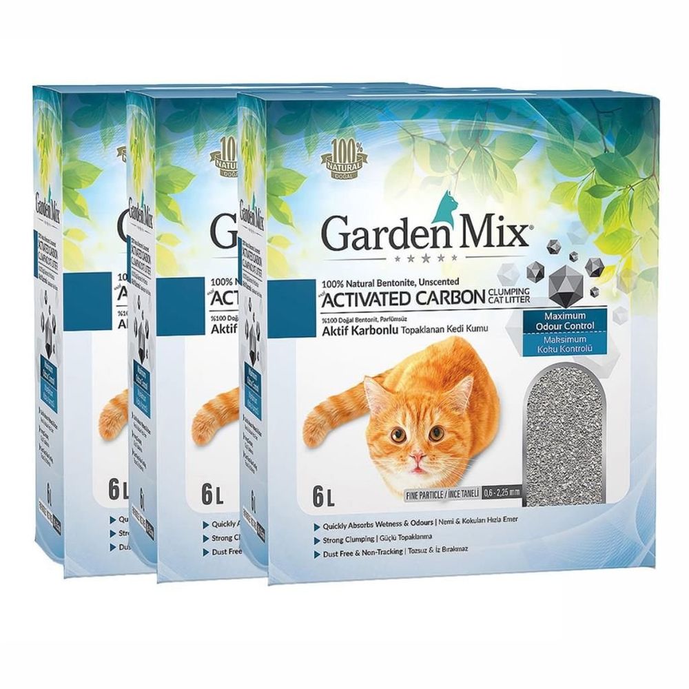 Garden Mix Bentonit Aktif Karbonlu 3x6 Lt Paket Kedi Kumu Fiyatlari