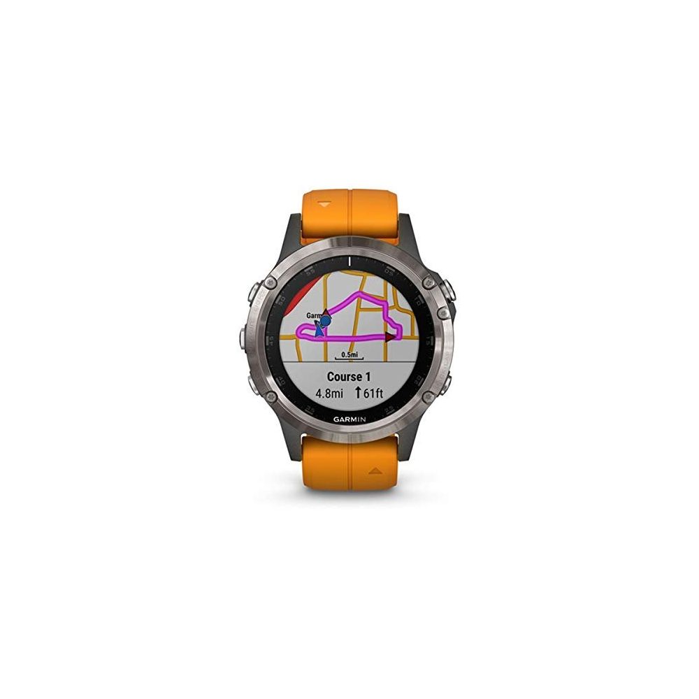 Garmin Fenix 5 Plus Sapphire Titanyum Solar Turuncu Akıllı Saat