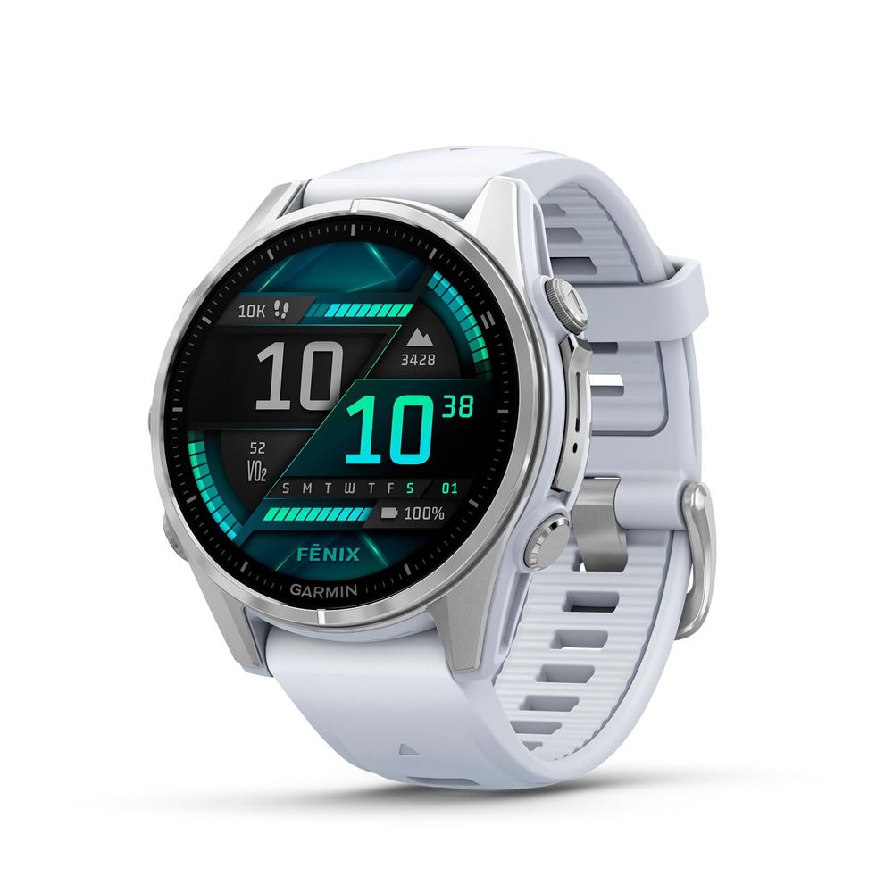 Garmin fenix 8 Amoled 43 mm Gümüş Beyaz Taşlı Akıllı Saat