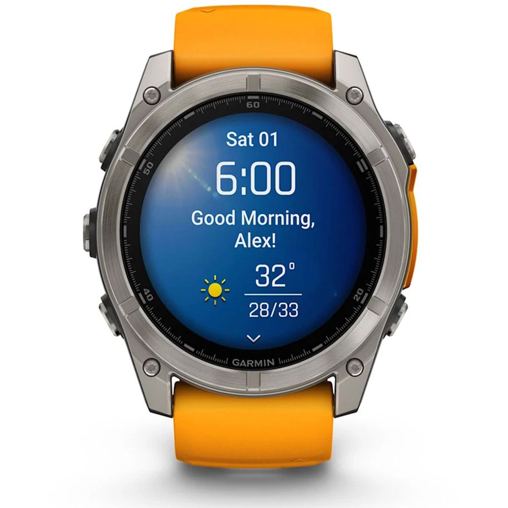 Garmin Fenix 8 Sapphire 51 mm Titanyum Turuncu Grafit Akıllı Saat