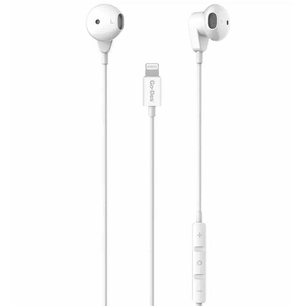 Go Des GD-EP107 Beyaz Lightning Stereo Earphone Kulaklık