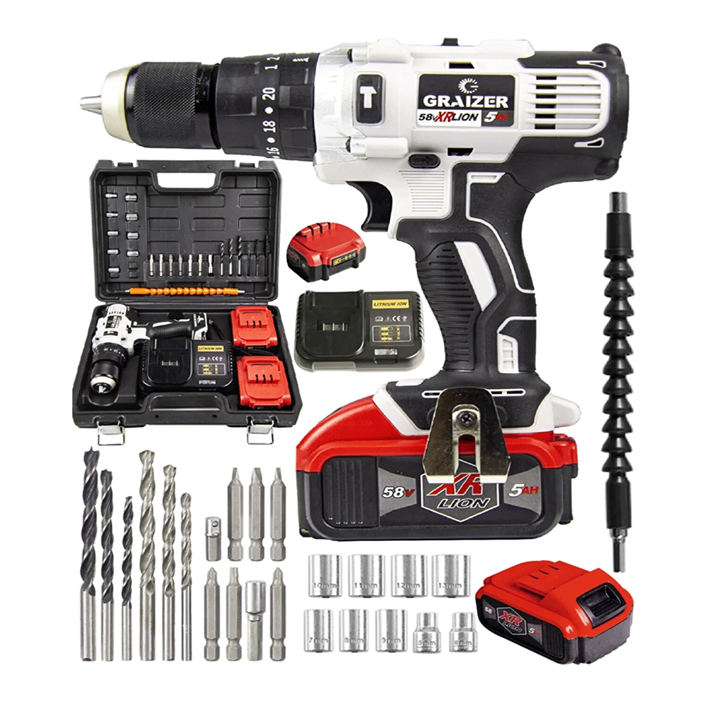 Graizer Alman Mavi 58 V 5 Ah 13 Mm Çelik Mandren Darbeli Çift