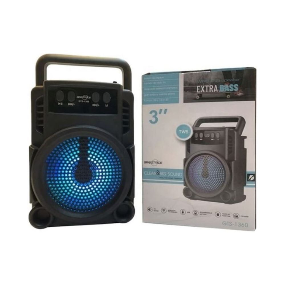 Greatnice GTS-1360 Işıklı Taşınabilir Bluetooth Hoparlör