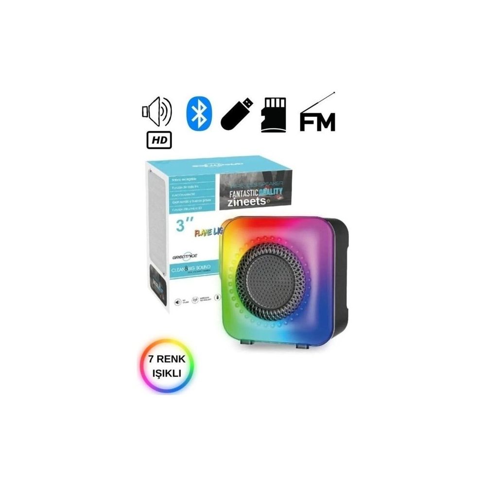 Greatnice GTS-1373 Ledli USB/TF/FM Radyo Bluetooth Hoparlör