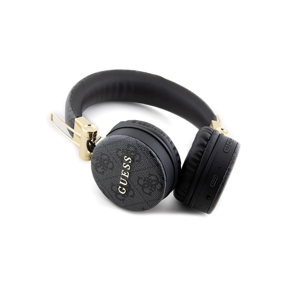 Guess Metal Logolu 4G PU Deri Siyah Bluetooth Kulaklık