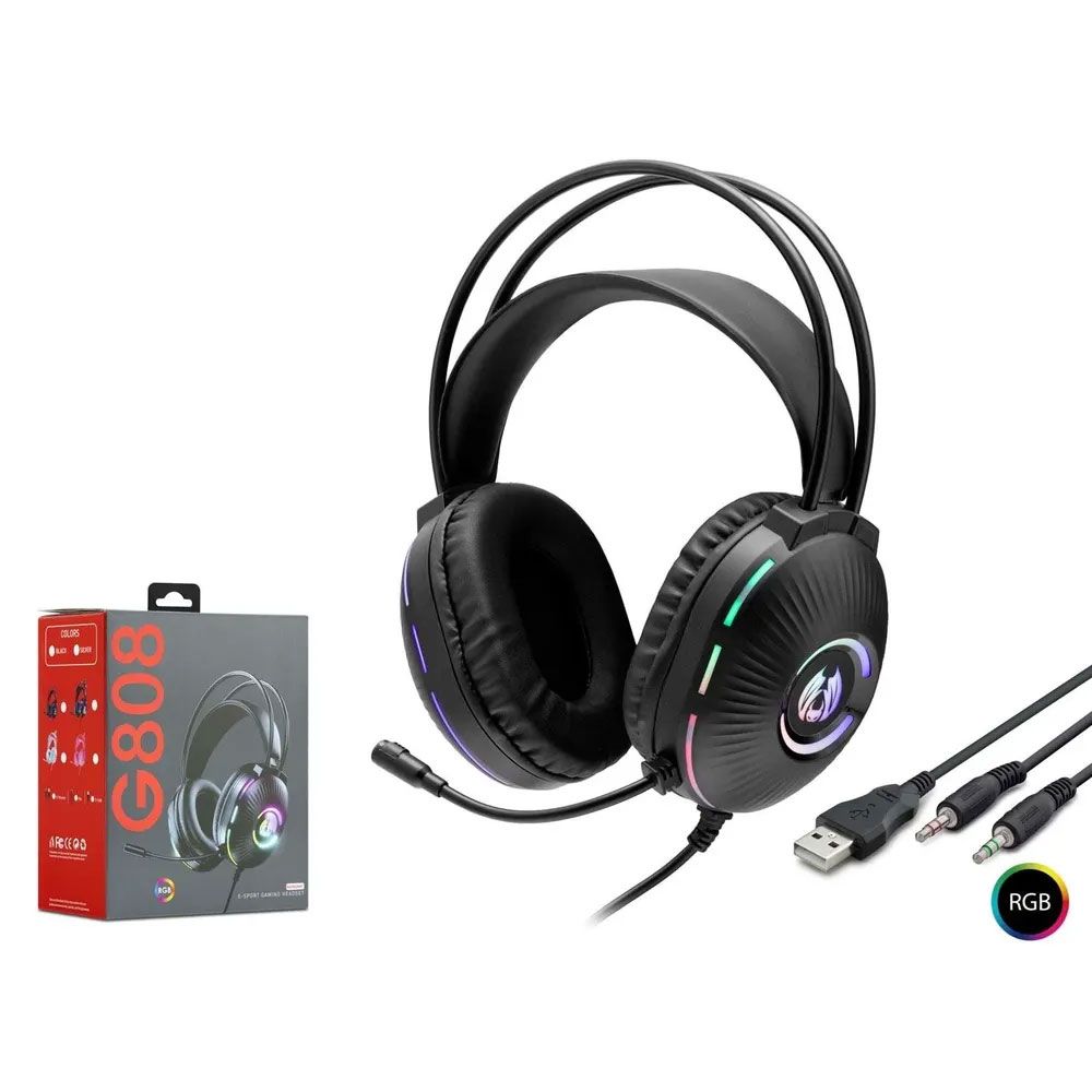 Hadron G808 H83 Siyah RGB Kablolu Oyuncu Kulaklığı