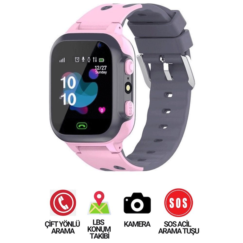 Hangarex Q90 Pembe Çocuk Akıllı Saat