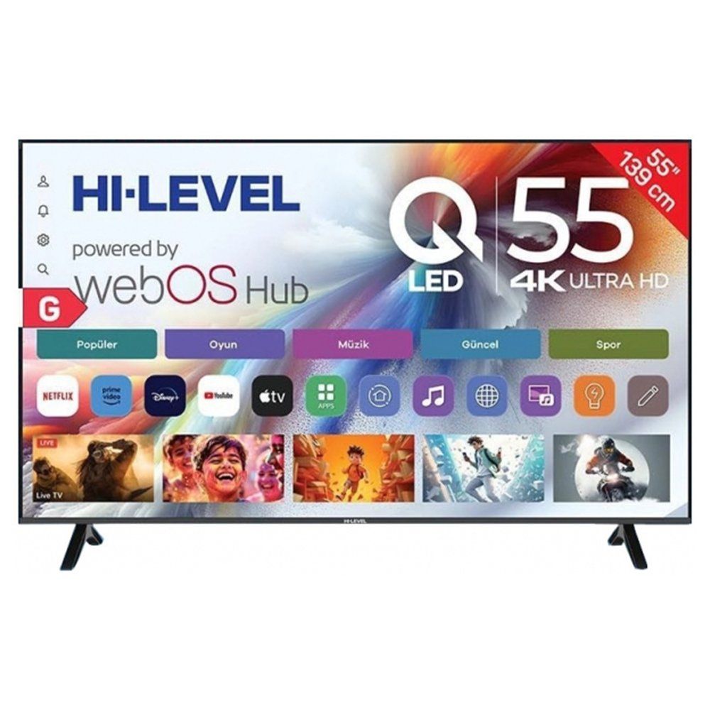 Hi-Level HL55QMN252 55 inç 139 Ekran 4K Ultra HD Webos QLED TV