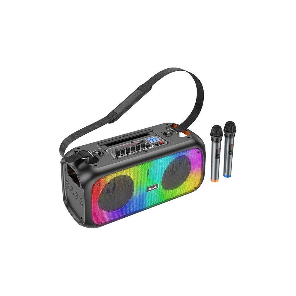 Hoco BS54 Siyah Party Çift Mikrofonlu Bluetooth RGB Kablosuz Hoparlör
