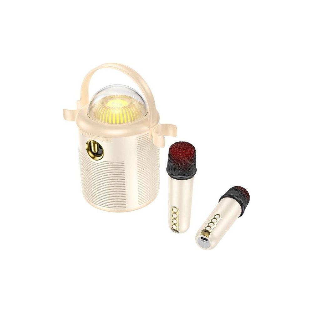 Hoco BS59 Bej Pearlescent Mikrofonlu Bluetooth Kablosuz Hoparlör