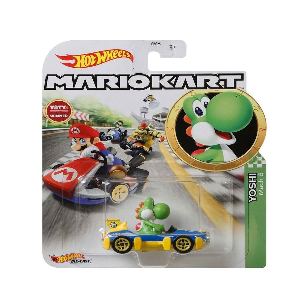 ミニカー Yoshi Hot Wheels GBG25-GLP39 Mario Kart Karakter Araçlar Yoshi Oyuncak