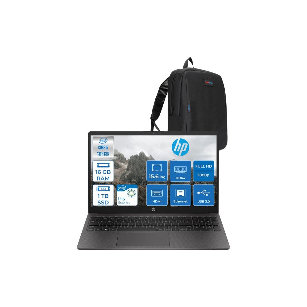 HP 250 G10 B2NC5ES i5-1334U 16GB RAM 1TB SSD FreeDOS 15.6 inç Laptop - Notebook