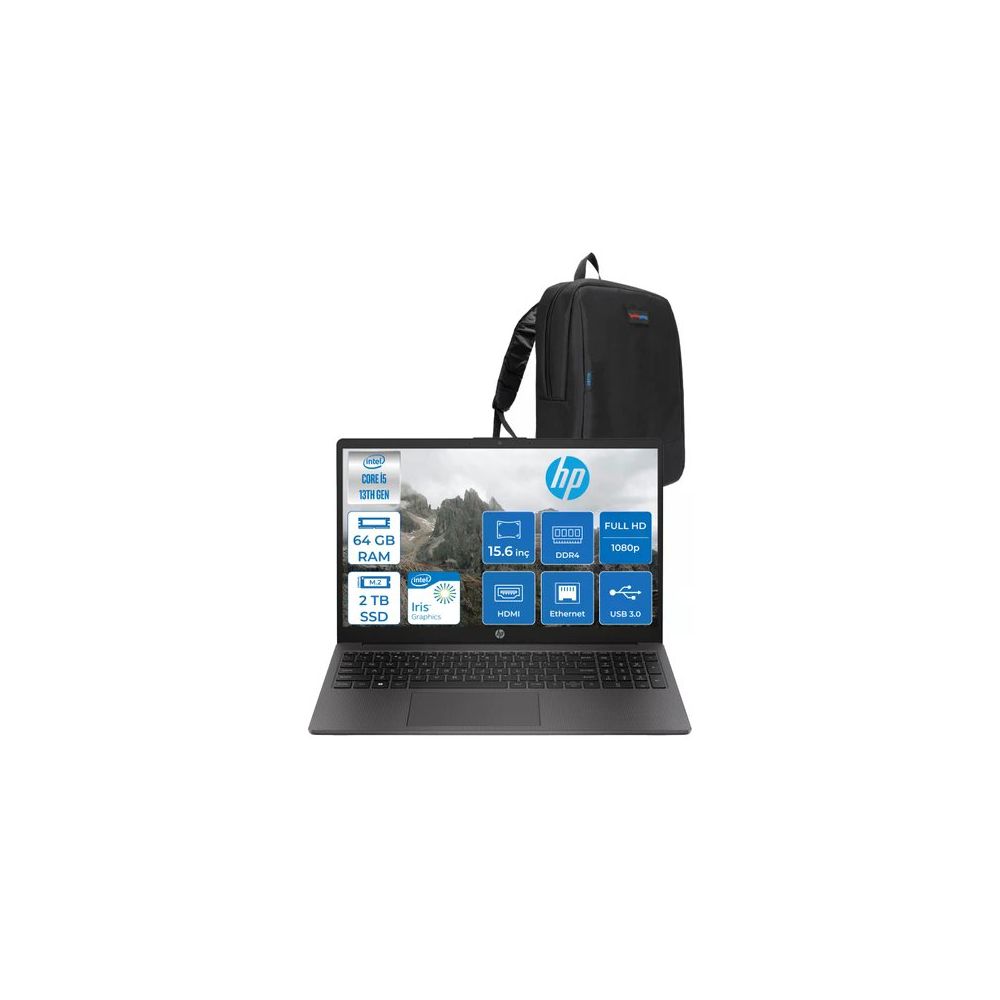 HP 250 G10 B2NC5ES i5-1334U 64GB RAM 2TB SSD FreeDOS 15.6 inç Laptop - Notebook