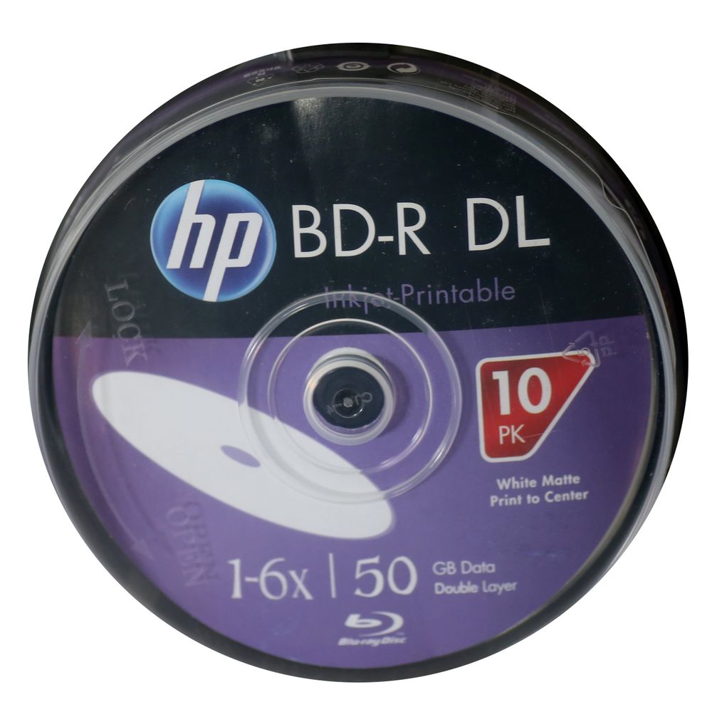 HP BD-R Printable 50 GB Blu-Ray 6x 10'lu Cakebox Fiyatları