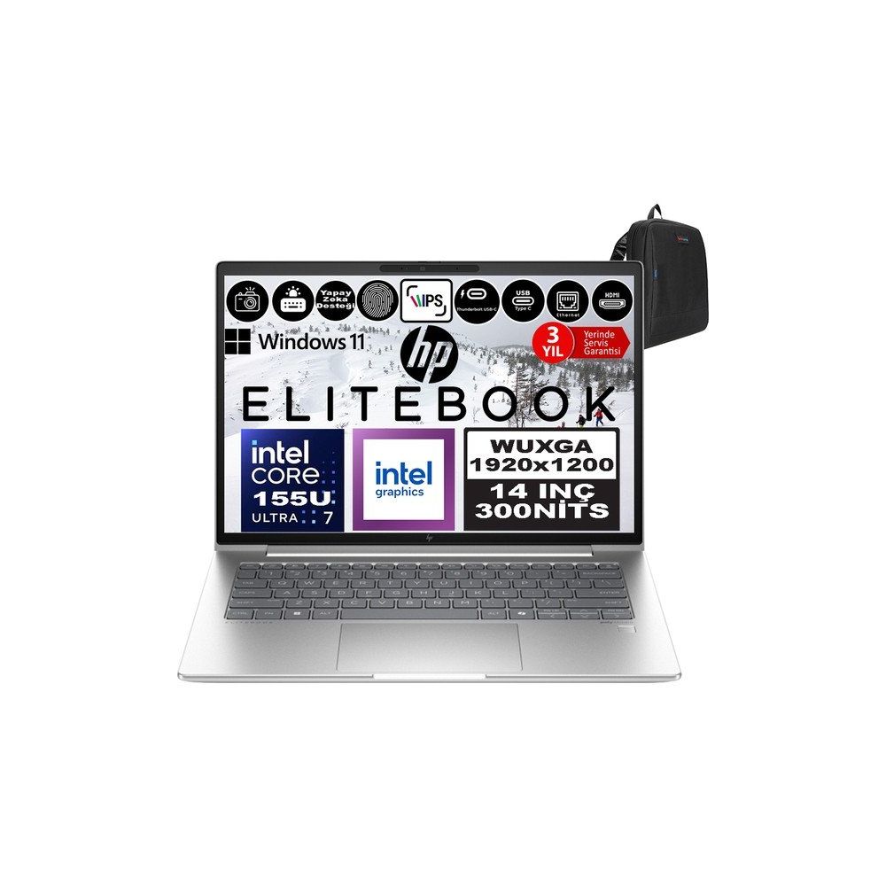 HP EliteBook 640 G11 9Y7L4ET Ultra 7 155U 16GB RAM 1TB SSD Windows 11 Pro 14 inç Laptop - Notebook