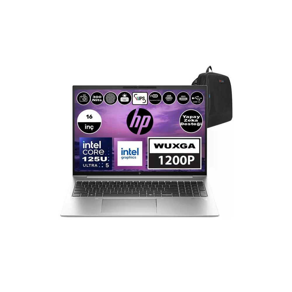 HP EliteBook 860 G11 8A4S8EA Ultra 5 125U 96GB RAM 2TB SSD Windows 11 Pro 16 inç Laptop
