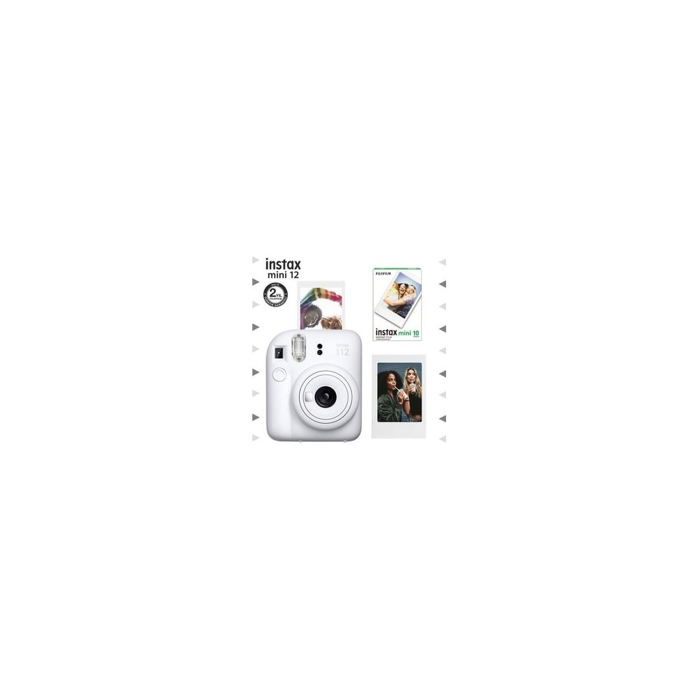 Instax Mini 12 Beyaz Çerçeve 10'lu Mini Film ve Fotoğraf Makinesi Seti