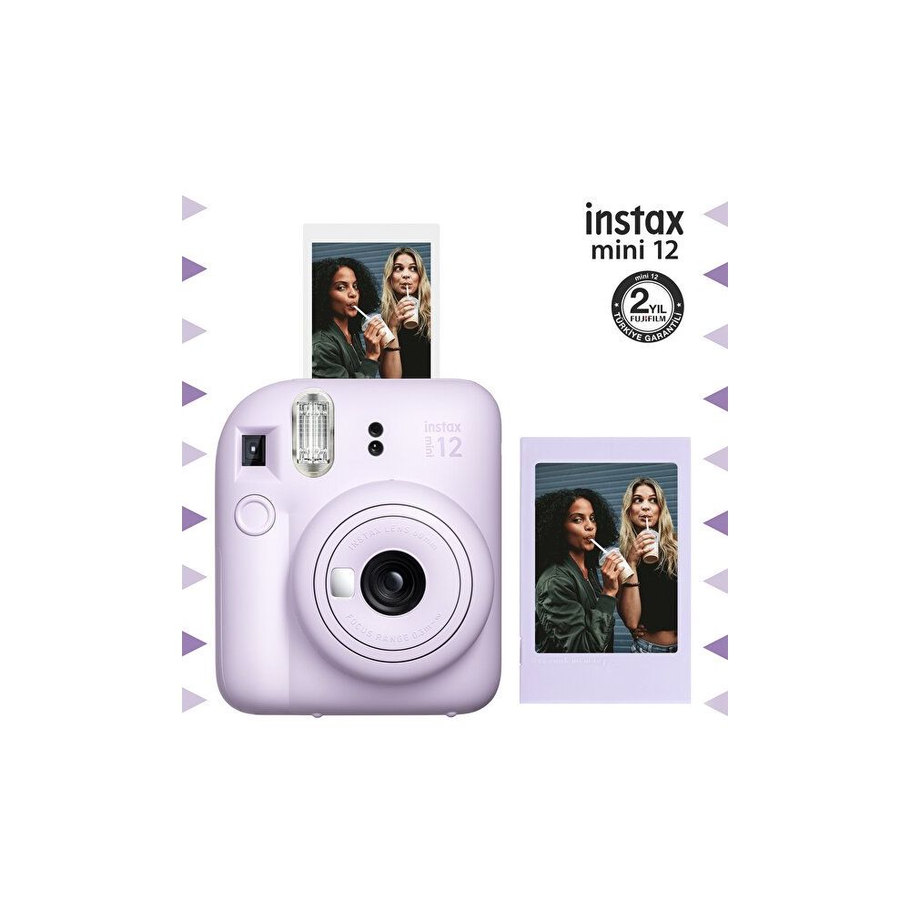 Instax Mini 12 Lila Fotoğraf Makinesi ve Fotoğraf Çerçeve Seti
