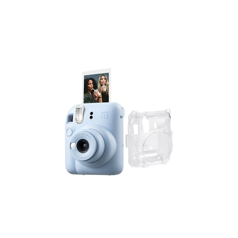 Instax Mini 12 Mavi Şeffaf Kılıf ve Fotoğraf Makinesi Seti