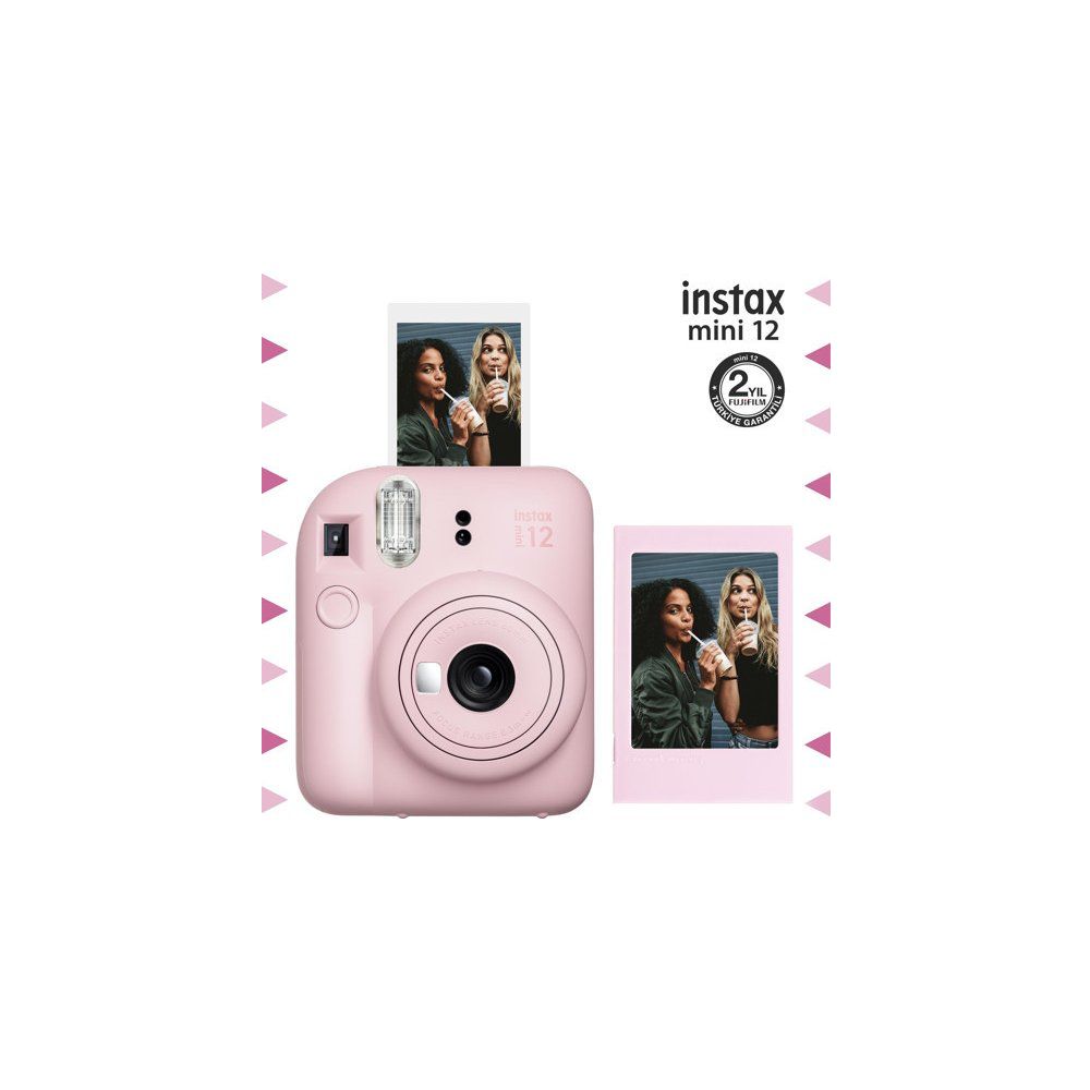 Instax Mini 12 Pembe Fotoğraf Çerçeve ve Fotoğraf Makinesi Seti