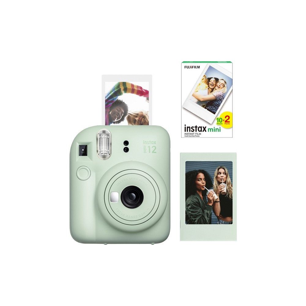 Instax Mini 12 Yeşil Çerçeve 20'li Mini Film ve Fotoğraf Makinesi Seti