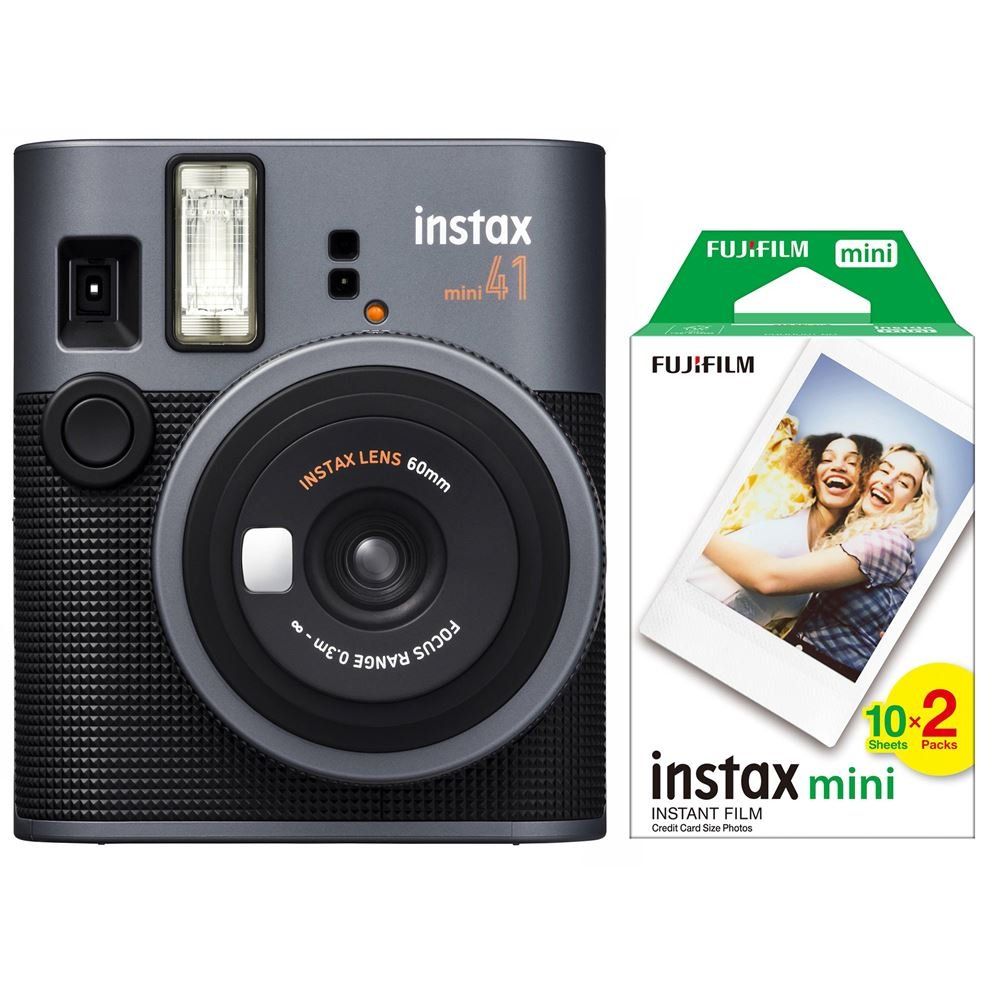 Instax Mini 41 Siyah Analog Şipşak 20'li Mini Film ve Fotoğraf Makinesi