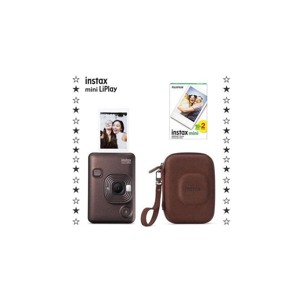 Instax Mini LiPlay Deep Bronze 20'li Film Çanta ve Fotoğraf Makinesi Hediye Seti